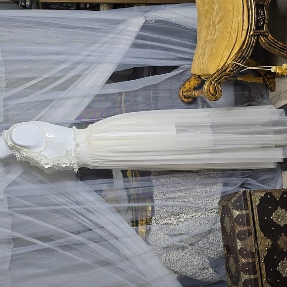 Sheer Mesh Floral Applique Maxi Dress from Love Culture SM Cream - Picture 4 of 7